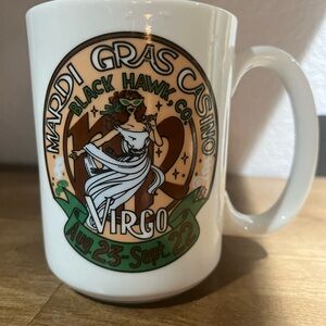 Mardi Gras Casino Black Hawk CO Virgo Zodiac Coffee Mug Aug 23-Sept 22